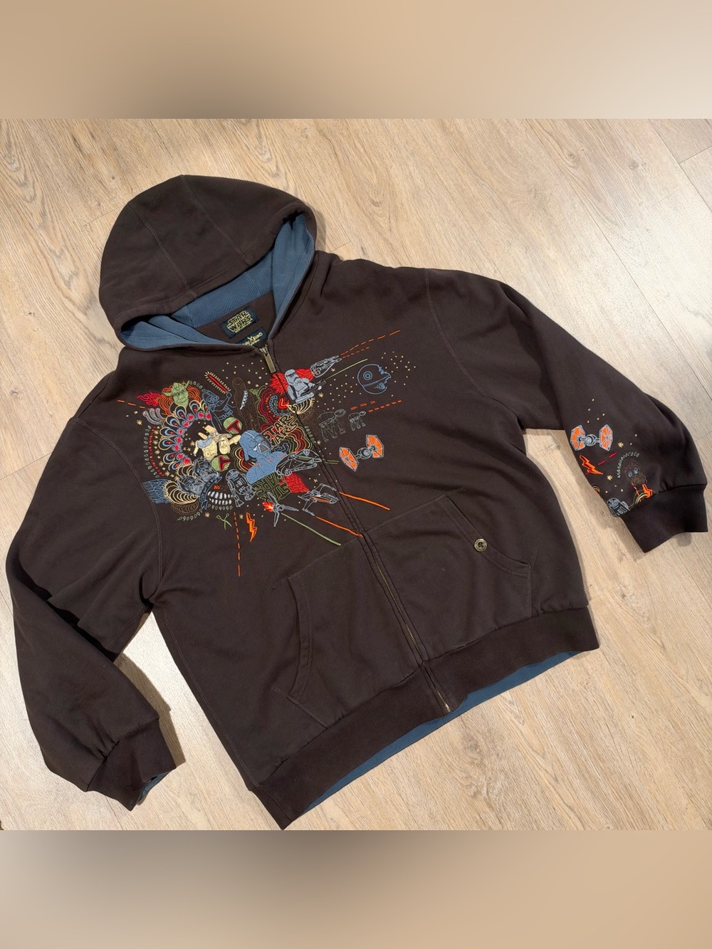 Vintage 2007 Marc Ecko Cut & Sew Star Wars Embroidered Full Zip Hoodie XL